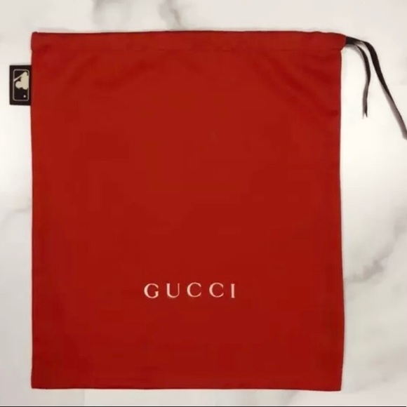 Rare Authentic Large GUCCI MLB Ltd Edition Red Drawstring DustBag 15” x 13” New - Picture 5 of 7